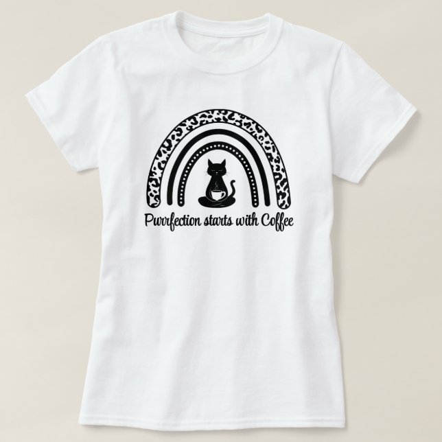 T-shirt Purfection commence avec Café (Design devant)