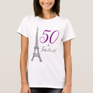 T-shirt Purple 50 & Fabuleux Paris Eiffel Tower