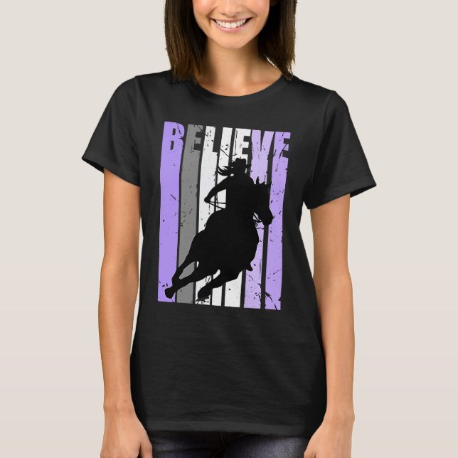 T-shirt Purple Cowgirl Barrel Racing Horse Riding Rider Ri (Devant)