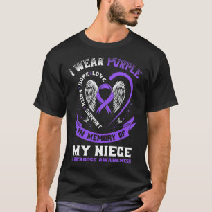 T-shirt Purple En Mémoire De Ma Nièce Drogue Overdose Adjé