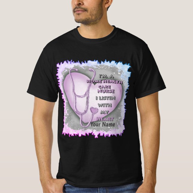 T-shirt Purple Heart Home Soins de santé infirmière (Devant)