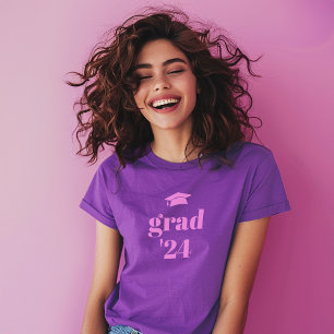 T-shirt Purple Lycée Diplômé Stylish Graduation
