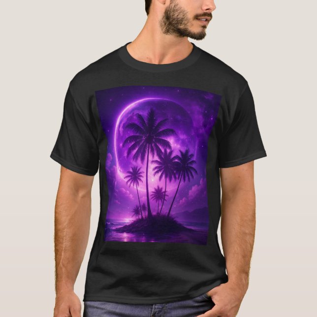 T-shirt Purple Moon Island Dreamscape (Devant)