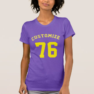 T-shirt Purple Nom personnalisé Numéro sport Femmes