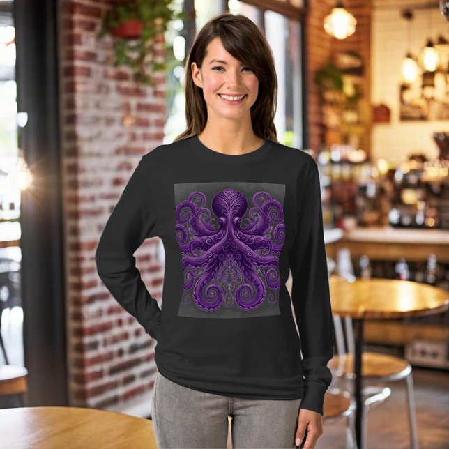 T-shirt Purple Octopus Victorian Steampunk Kraken  (Créateur téléchargé)
