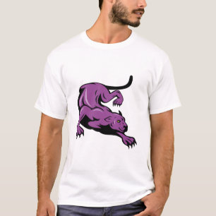 T-SHIRT PURPLE PANTHER CARTOON GROS CHAUSSURES GRAND JAGUA