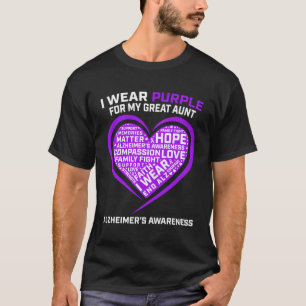 T-shirt Purple Pour Ma Grande Tante Alzheimer Sensibilisat