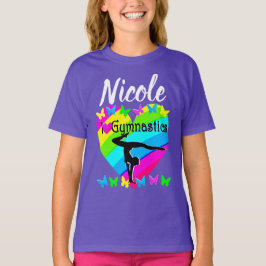 T-SHIRT PURPLE RAINBOW I LOVE GYMNASTICS DESIGN