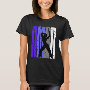 T-shirt Purple Retro Amor Dance Ventilateur Couleur Vintag