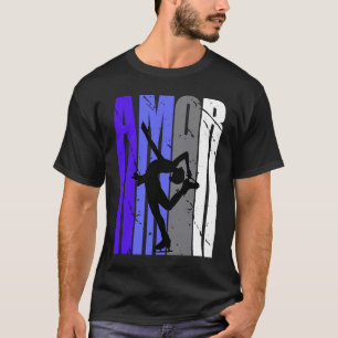 T-shirt Purple Retro Amor Patinage de glace Ventilateur Pa