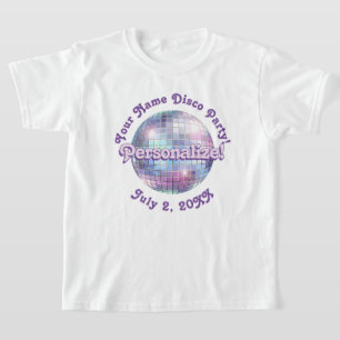 T-Shirt Purple Retro Disco Ball PERSONNALISÉ