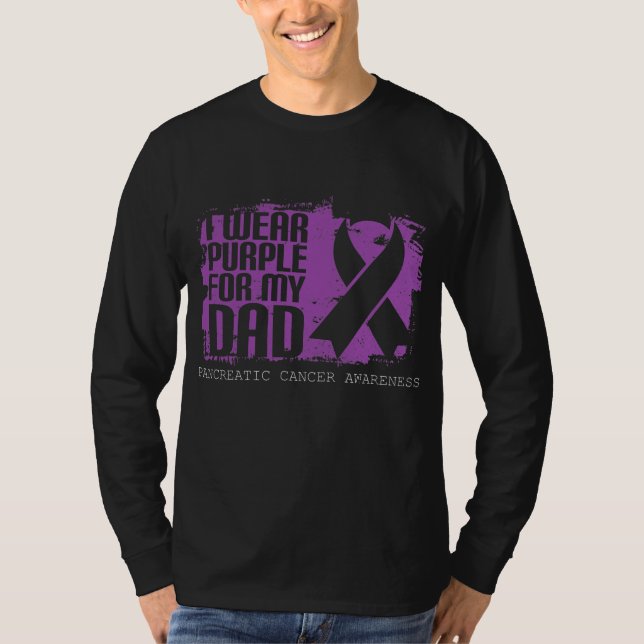 T-shirt Purple Ribbon Fighter Dad Pancreatic Cancer (Devant)