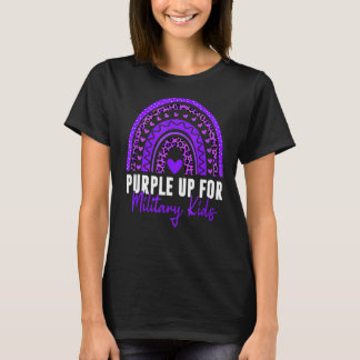 T-shirt Purple Up For Military Kids Mois Militaire Enfant