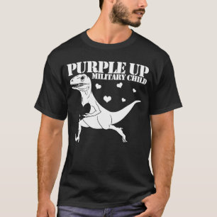 T-shirt Purple Up Militaire Rapporteure D'Enfants Dinosaur