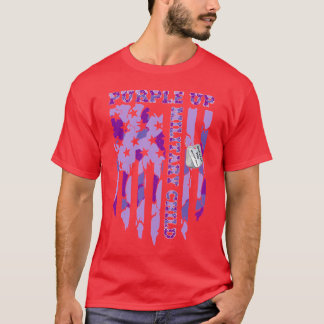 T-shirt Purple Up Military Kids Shirt Military Child Mois