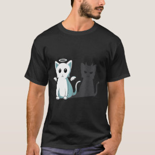 T-shirt Purr Evil Devil Chat Halloween Happy Chat Angel De