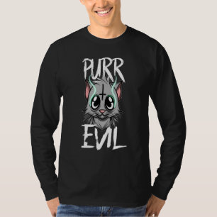 T-shirt Purr Evil - Satanic Chat Satan Atheist Démonique C