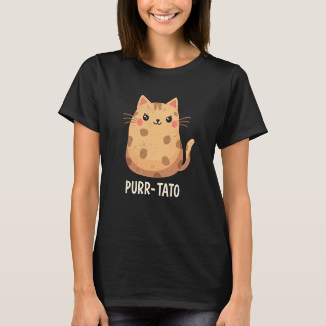 T-shirt Purr Tato Chat Pomme de terre végétarienne Plaisan (Devant)