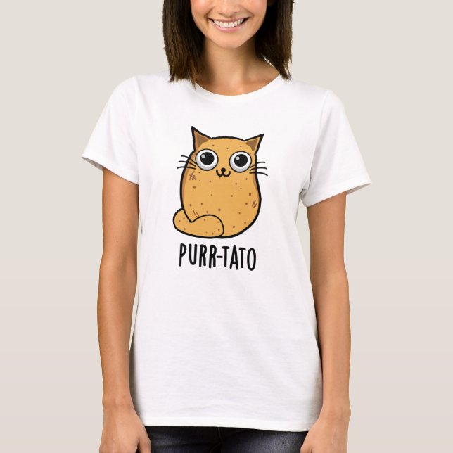 T-shirt Purr-tato Funny Chat Pun de pomme de terre (Devant)