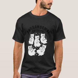 T-shirt Purranormal Cativité Cute Cat Ghosts Cartogramme H