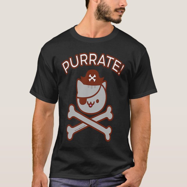 T-shirt PURRATE  Cat Pirate Pun (Devant)