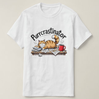 T-shirt Purrcrastinator Design Tee