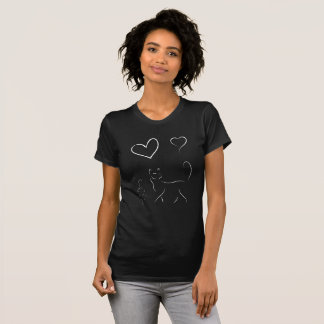 T-shirt Purrfect Love Minimalist Cat & Heart 