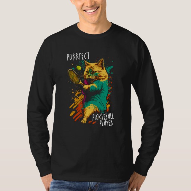 T-shirt Purrfect Player Cat Paddleball Player Pickleball   (Devant)