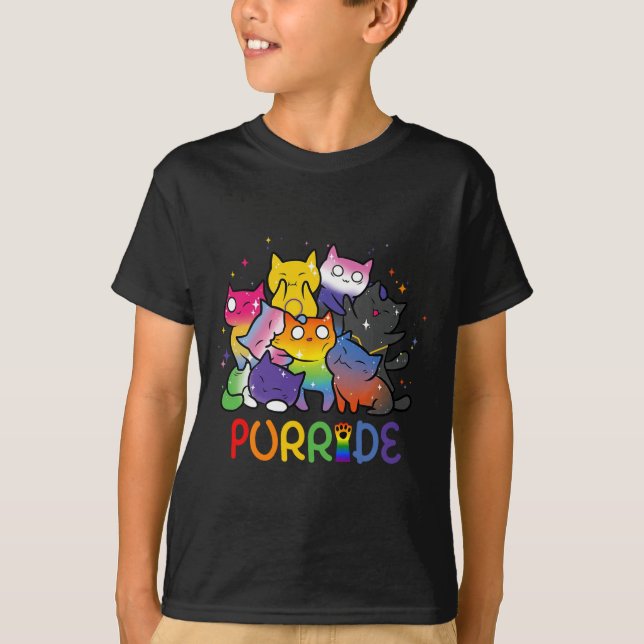 T-shirt Purride Cat Pride Ally Lgbt Arc-en-ciel Amoureux d (Devant)
