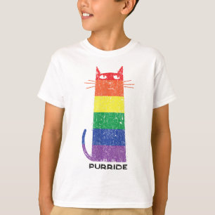 T-shirt Purride Shirt LGBT Drôle Gay pride Chat Saying Gra