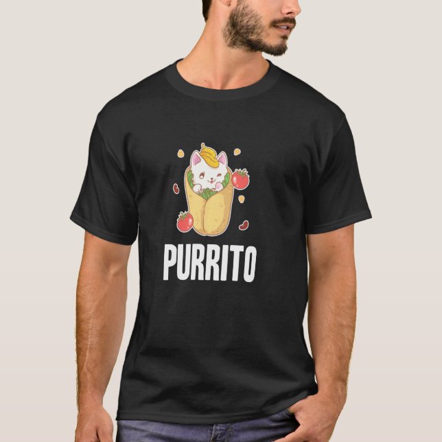 T-shirt Purrito Chat Burrito Pun Drôle Nourriture Mexicain (Devant)