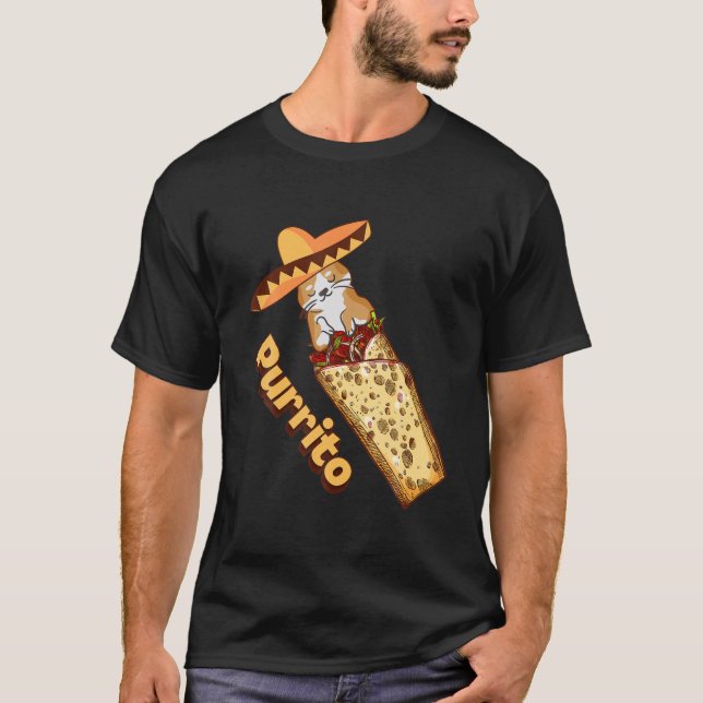 T-shirt Purrito Chat Funny Burrito Et Chats Lover T Kawaii (Devant)