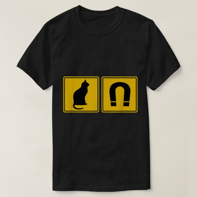 T-shirt Pussy Cat Amoureux de les chats de l'aimant (Design devant)