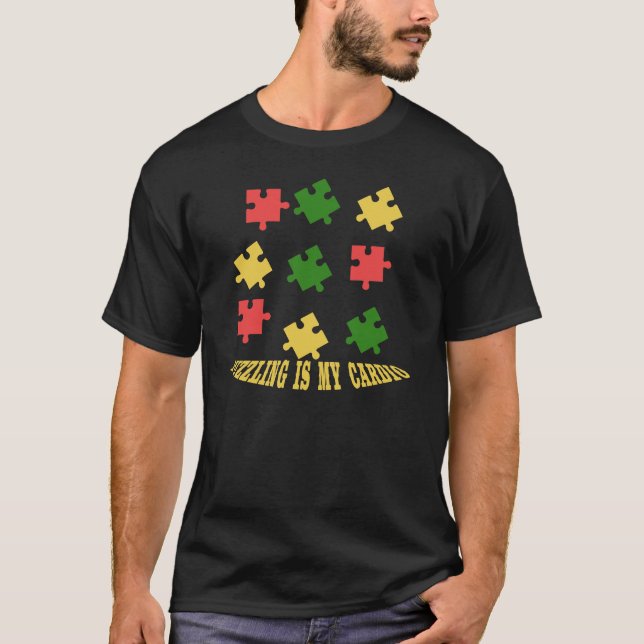 T-shirt Puzzis Est Mon Cardio Puzzle Design (Devant)