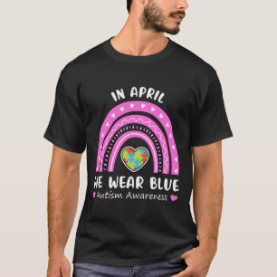 T-shirt Puzzle Arc En Avril Nous Portons Pink Autism Award