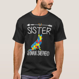 T-shirt Puzzle Autisme Soeur de Coeur Allemand Shepherd T-