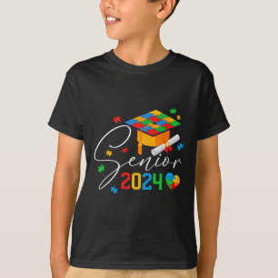 T-shirt Puzzle Autistic Senior 2024 Autism Graduation Boys