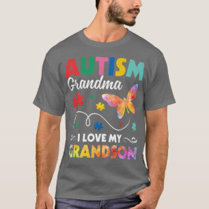 T-shirt Puzzle Butterfly Autism Grandma I Love My Grandson