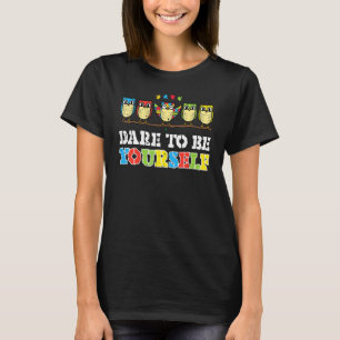 T-shirt Puzzle de hibou Osez être vous-même Mignon Sensibi