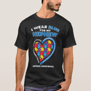 T-shirt Puzzle Je Porte Bleu Nephew Sensibilisation sur l'