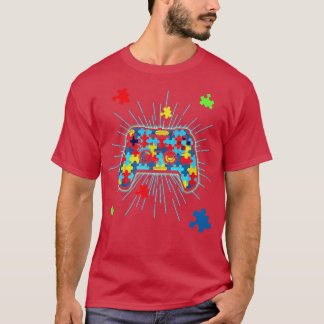 T-shirt Puzzle Pièce Vidéo Game Contrôleur Joueurs Autisme