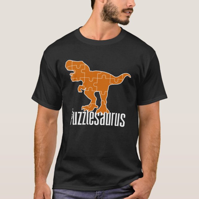 T-shirt Puzzlesaurus Dinosaur Puzzle Piece Game Jigsaw Puz (Devant)