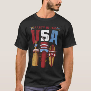T-shirt Py Aux États-Unis Hotdog Usa 4 Juillet