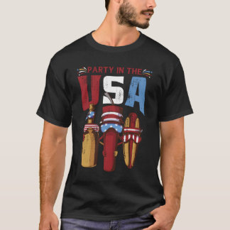 T-shirt Py Aux États-Unis Hotdog Usa 4 Juillet