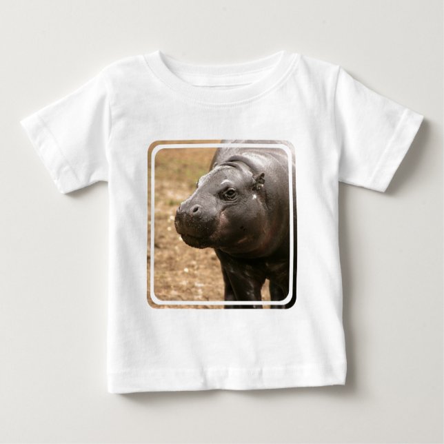 T-shirt pygméen de bébé d'hippopotame (Devant)