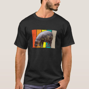 T-shirt Pygmy Hippopotamus Animal Rétro Hommes Femmes Enfa