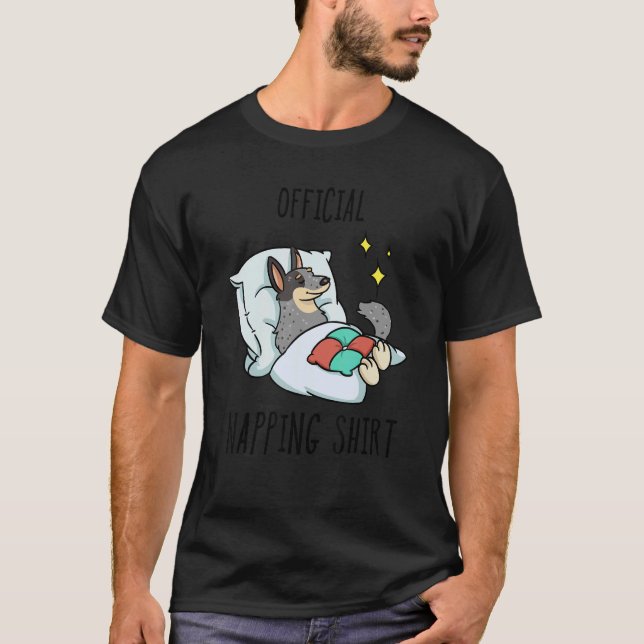 T-shirt Pyjama de chien de bétail australien dormant (Devant)
