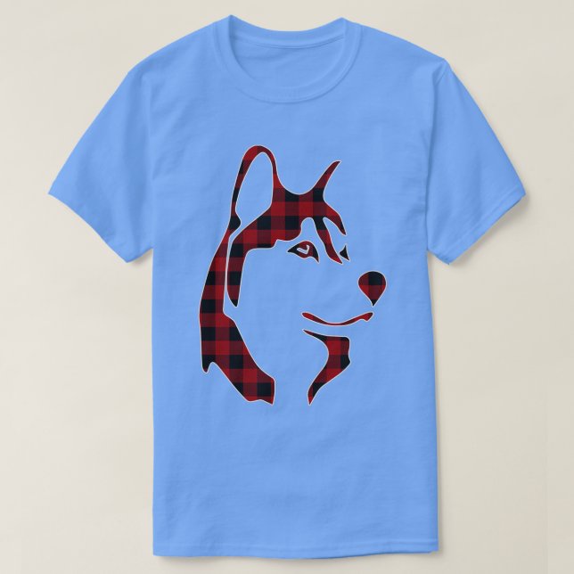 T-shirt Pyjama de famille marie Husky rouge et noir (Design devant)