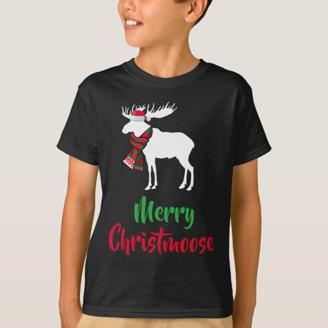 T-shirt Pyjama de Noël - Moose de Noël chapeau (Devant)