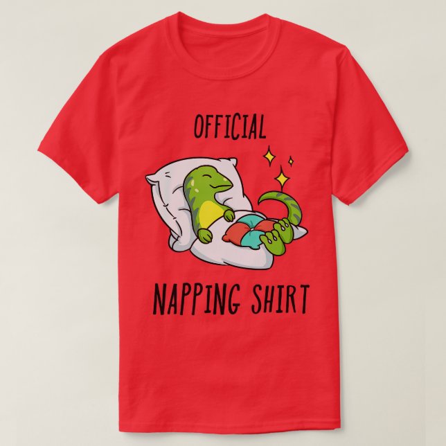 T-shirt Pyjama lézard couché tête de couchage 1 (Design devant)